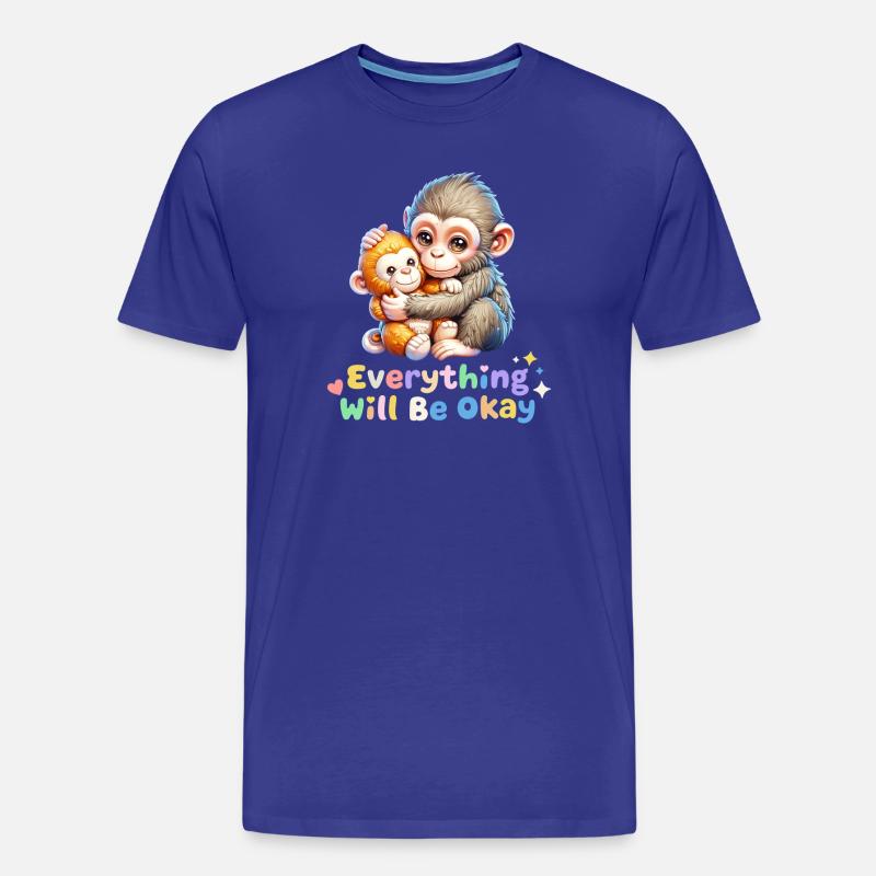 Alles wird gut, Affen-Duo - Männer Premium Bio T-Shirt - Königsblau
