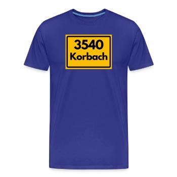 ANCIEN CODE POSTAL RETRO 3540 KORBACH – HANSE - T-shirt bio Premium Homme - bleu roi - Devant - Damien (186cm)