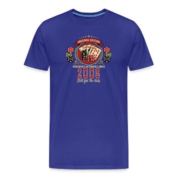 Poker T-Shirt 2006 Geburtstag, Poker Legende Shirt - Männer Premium Bio T-Shirt - Königsblau - Vorne - Damien (186cm)
