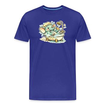 Kleiner Elefant im Bad Duschspaß - Männer Premium Bio T-Shirt - Königsblau - Vorne - Damien (186cm)