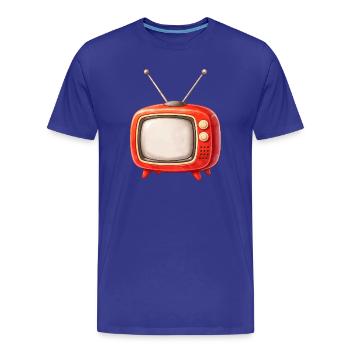 Retro Fernseher Illustration  - Männer Premium Bio T-Shirt - Königsblau - Vorne - Damien (186cm)