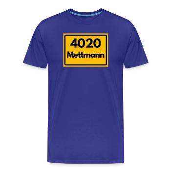 OLD POSTCODE POSTCODE RETRO 4020 METTMANN - Men's Premium Organic T-Shirt - royal blue - Front - Damien (186cm)