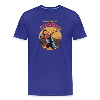 Kugelstoßen: Kraft trifft Präzision - Männer Premium Bio T-Shirt - Königsblau - Vorne - Damien (186cm)