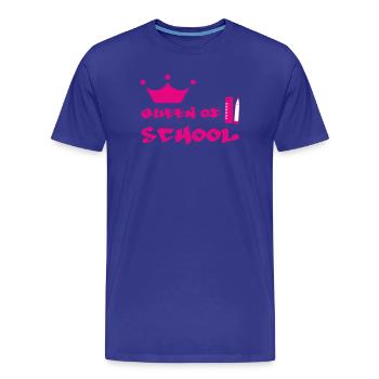 Reine de la Cour d'École : Design Girly Couronné - T-shirt bio Premium Homme - bleu roi - Devant - Damien (186cm)