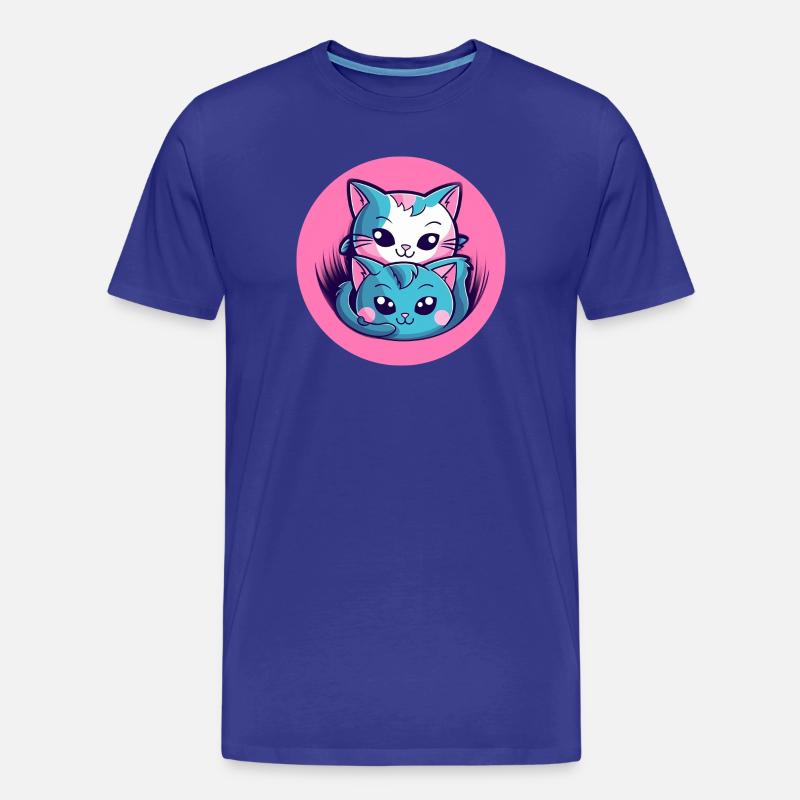 Kätzchen Umarmung Duo - Männer Premium Bio T-Shirt - Königsblau