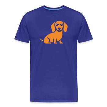 Dackel Hund Flat Design - Männer Premium Bio T-Shirt - Königsblau - Vorne - Damien (186cm)