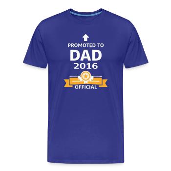 Beförderung zum Vater 2016 - Männer Premium Bio T-Shirt - Königsblau - Vorne - Damien (186cm)