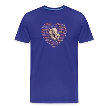 Elefant Mama Herz – Muttertag Geschenk - Männer Premium Bio T-Shirt - Königsblau - Vorne - Damien (186cm)
