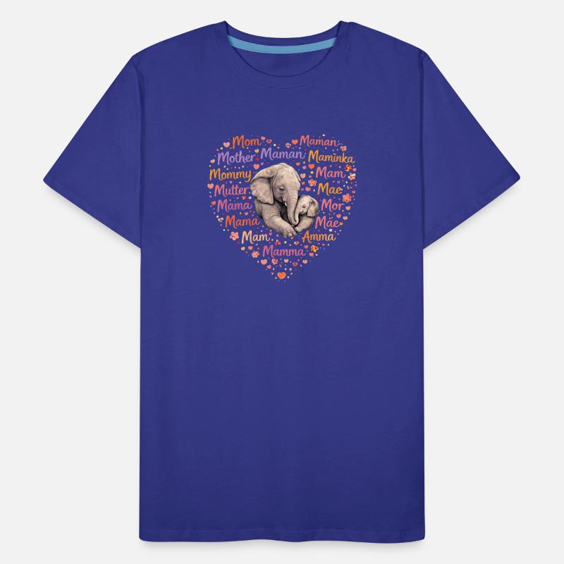 Elefant Mama Herz – Muttertag Geschenk Männer Premium Bio T-Shirt