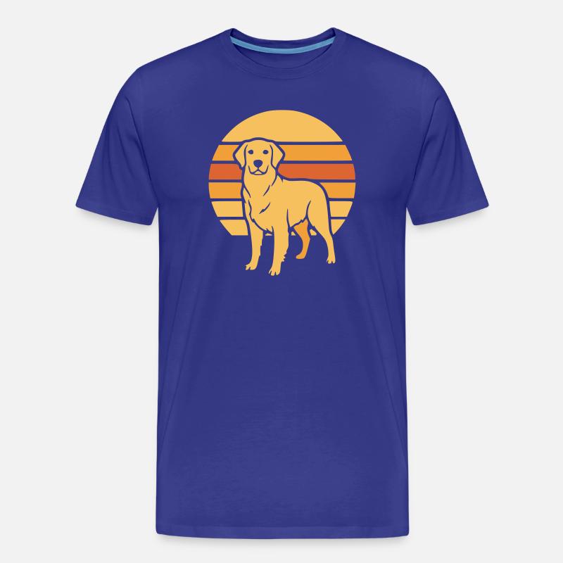 Hund Retro Sunset Flat Icon - Männer Premium Bio T-Shirt - Königsblau
