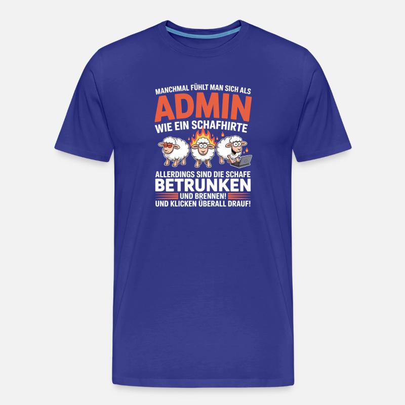 Admin Schafhirte Chaos Cartoon - Männer Premium Bio T-Shirt - Königsblau