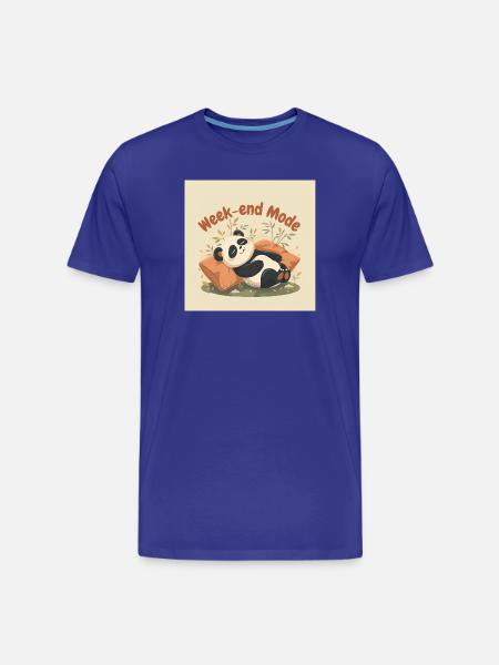 Panda Weekend Relaxed Mode - Men's Premium Organic T-Shirt - royal blue