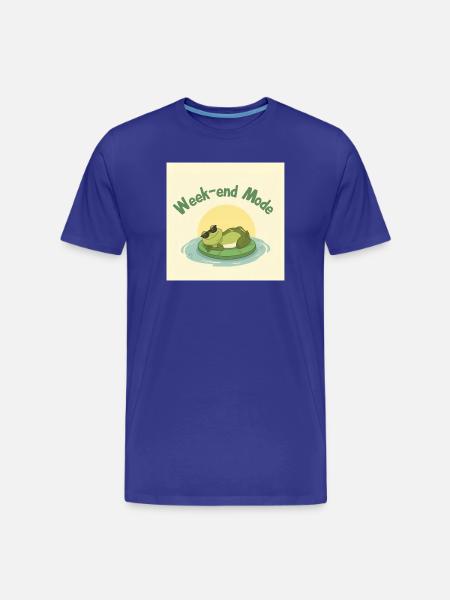 Week-end Mode Grenouille Chill - T-shirt bio Premium Homme - bleu roi