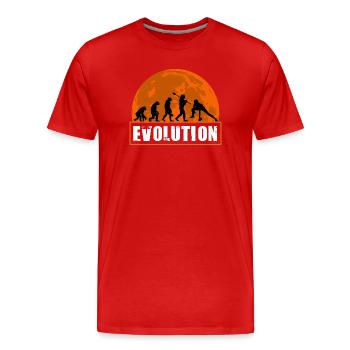 Évolution du fitness féminin Gym Bodybuilding - T-shirt bio Premium Homme - rouge - Devant - Damien (186cm)