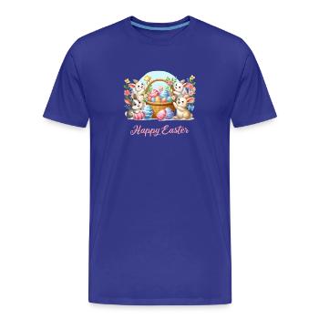 Panier de lapins de Pâques Joie du printemps - T-shirt bio Premium Homme - bleu roi - Devant - Damien (186cm)