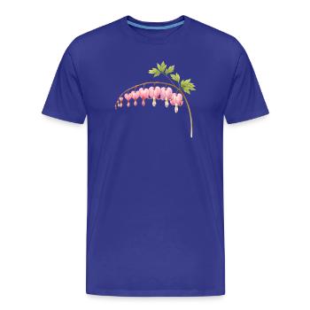 Bleeding Heart Pink Spring Flower - Men's Premium Organic T-Shirt - royal blue - Front - Damien (186cm)