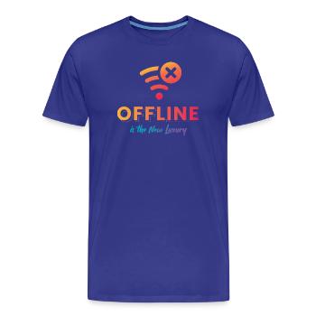 Offline Is The New Luxury - Men's Premium Organic T-Shirt - royal blue - Front - Damien (186cm)