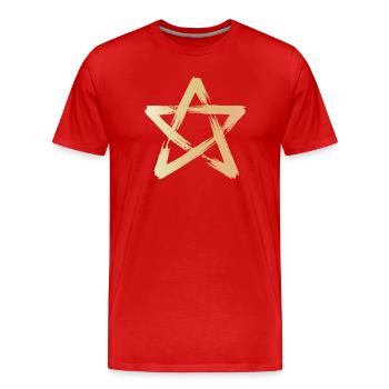 Goldener Pinselstern - Männer Premium Bio T-Shirt - Rot - Vorne - Damien (186cm)