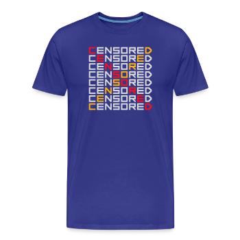 Déclaration drôle censurée Logo de la liberté - T-shirt bio Premium Homme - bleu roi - Devant - Damien (186cm)