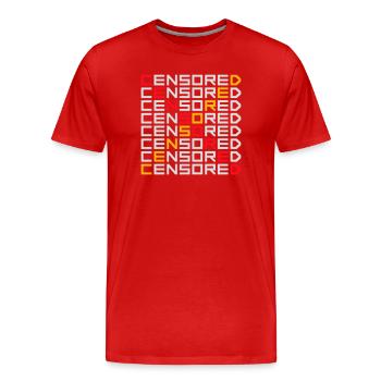 Censored Zensiert Lustig Statement Freiheit Logo - Männer Premium Bio T-Shirt - Rot - Vorne - Damien (186cm)