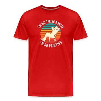 Je ne fais pas de pause, je fais de l’impression 3D, c’est drôle. - T-shirt bio Premium Homme - rouge - Devant - Damien (186cm)