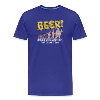 Evolution Beer Funny Witty Beer - Men's Premium Organic T-Shirt - royal blue - Front - Damien (186cm)