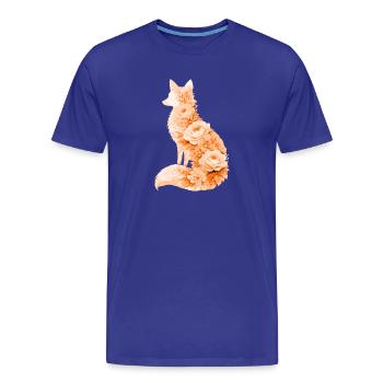Fuchs Pastell Blumen Silhouette - Männer Premium Bio T-Shirt - Königsblau - Vorne - Damien (186cm)