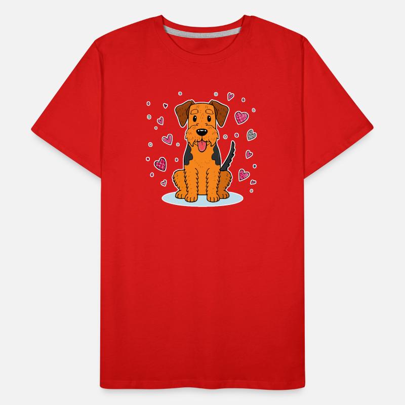 Airedale Terrier (Comic) Männer Premium Bio T-Shirt