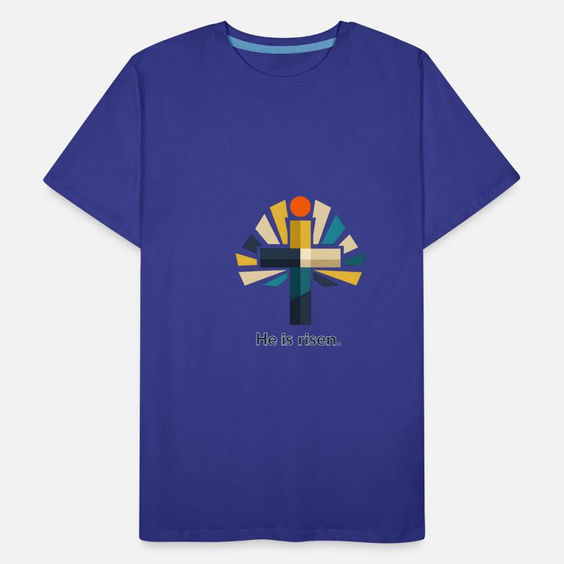 Resurrection He is Risen Easter Jesus Men's Premium Organic T-Shirt