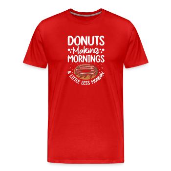 Restauration rapide en donuts - T-shirt bio Premium Homme - rouge - Devant - Damien (186cm)