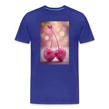 Pink Glitter Cherries Duo - Männer Premium Bio T-Shirt - Königsblau - Vorne - Damien (186cm)