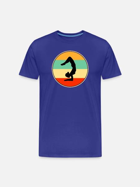 Retro Gymnast Silhouette Sunset Graphic - Men's Premium Organic T-Shirt - royal blue