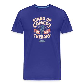 Stand-up comedy is my therapy - Men's Premium Organic T-Shirt - royal blue - Front - Damien (186cm)