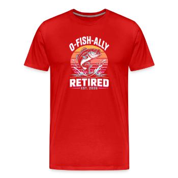 Ofish Ally Retired 2026 - Men's Premium Organic T-Shirt - red - Front - Damien (186cm)