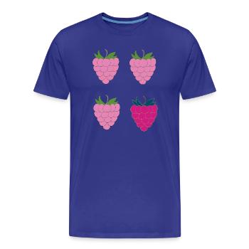 Doppel-Himbeer Pop-Art - Männer Premium Bio T-Shirt - Königsblau - Vorne - Damien (186cm)