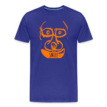 Sourire Orange Doodle - T-shirt bio Premium Homme - bleu roi - Devant - Damien (186cm)