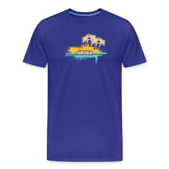 Aruba als Palmen - Männer Premium Bio T-Shirt - Königsblau - Vorne - Damien (186cm)