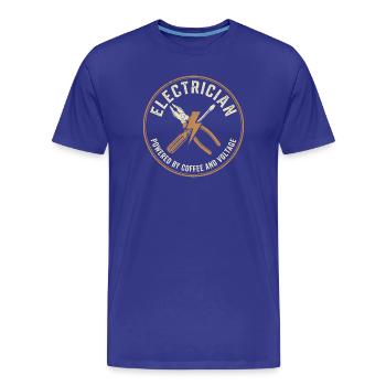 Electrician Coffee Voltage - Men's Premium Organic T-Shirt - royal blue - Front - Damien (186cm)