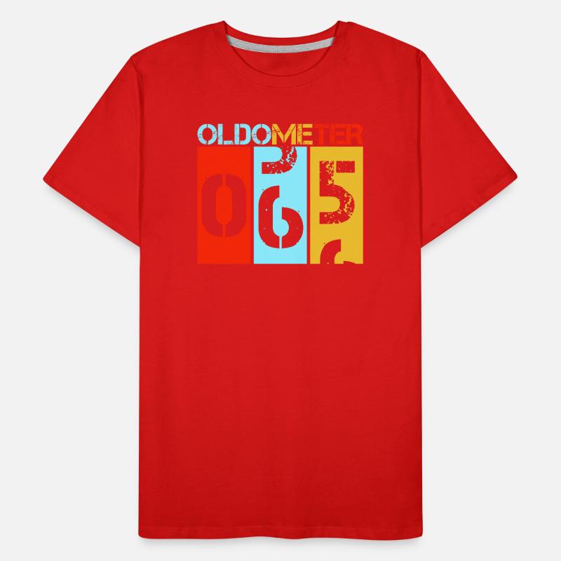 Oldometer 65. Geburtstag Retro Tacho Kunst Männer Premium Bio T-Shirt