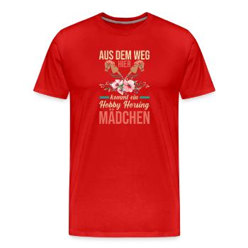 Steckenpferd Hobbyhorse Hobby Horsing - Männer Premium Bio T-Shirt - Rot - Vorne - Damien (186cm)