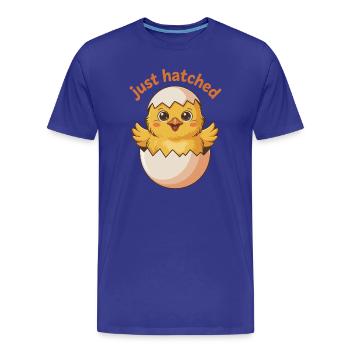 Freshly hatched chick - Men's Premium Organic T-Shirt - royal blue - Front - Damien (186cm)