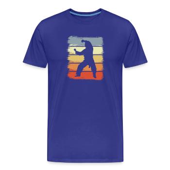 Vintage Karateka Zeichnung - Männer Premium Bio T-Shirt - Königsblau - Vorne - Damien (186cm)
