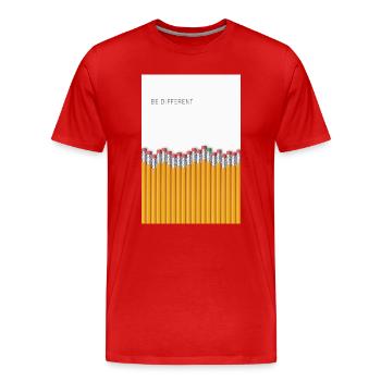 Be Different Minimalist Statement Design - Männer Premium Bio T-Shirt - Rot - Vorne - Damien (186cm)