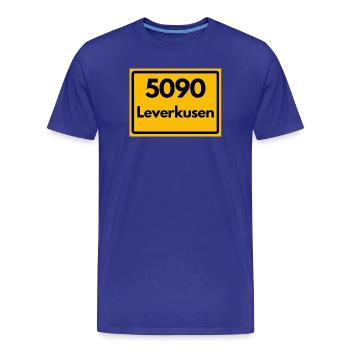 OLD POSTCODE POSTCODE RETRO 5090 LEVERKUSEN - Men's Premium Organic T-Shirt - royal blue - Front - Damien (186cm)
