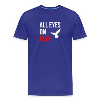 Tous les regards tournés vers l’Iran - T-shirt bio Premium Homme - bleu roi - Devant - Damien (186cm)