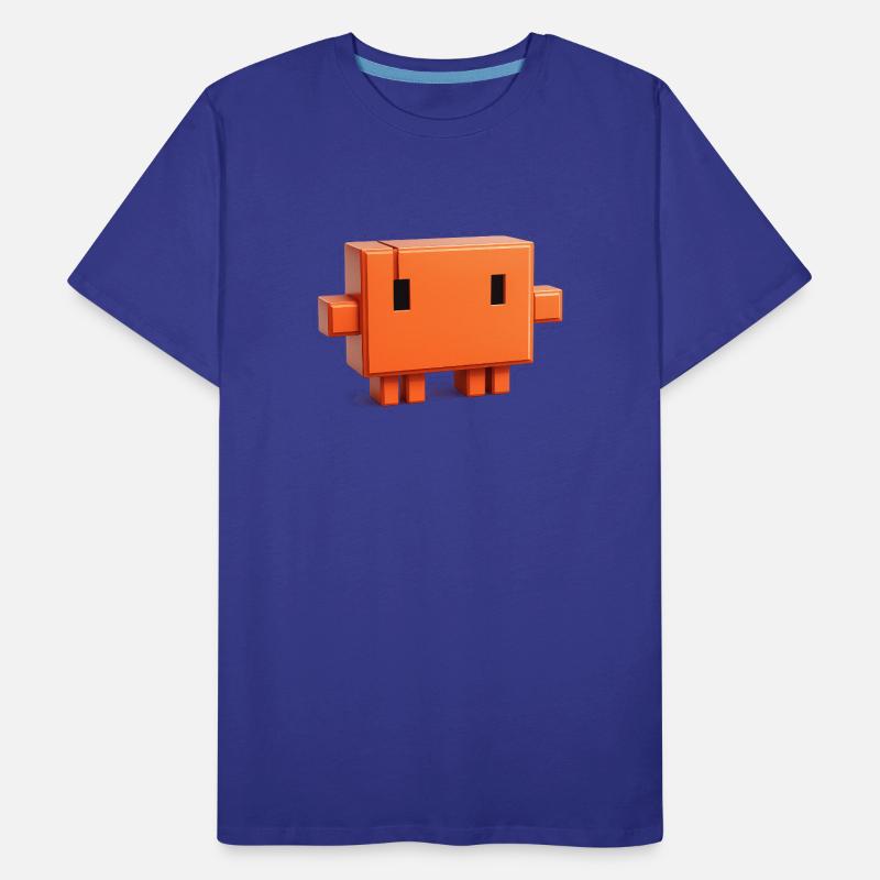 Claude Code Pixel 3D Maskottchen süßer Dev-Aufkleber Männer Premium Bio T-Shirt