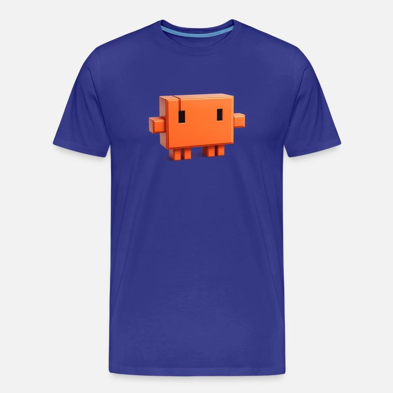 Claude Code Pixel 3D Mascot Cute Dev Naklejka - Ekologiczna koszulka męska Premium - błękit królewski