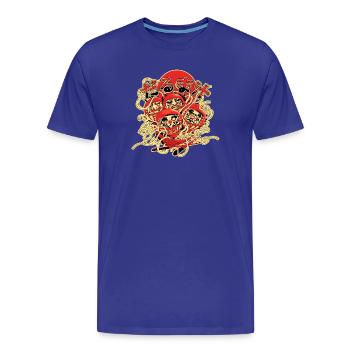 Daruma en soupe - T-shirt bio Premium Homme - bleu roi - Devant - Damien (186cm)