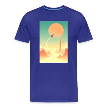First Journeys Beyond Distant Horizons - Men's Premium Organic T-Shirt - royal blue - Front - Damien (186cm)