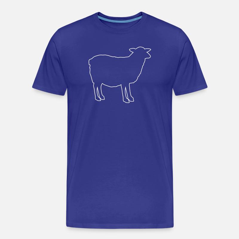 Schafsilhouette Outline - Männer Premium Bio T-Shirt - Königsblau